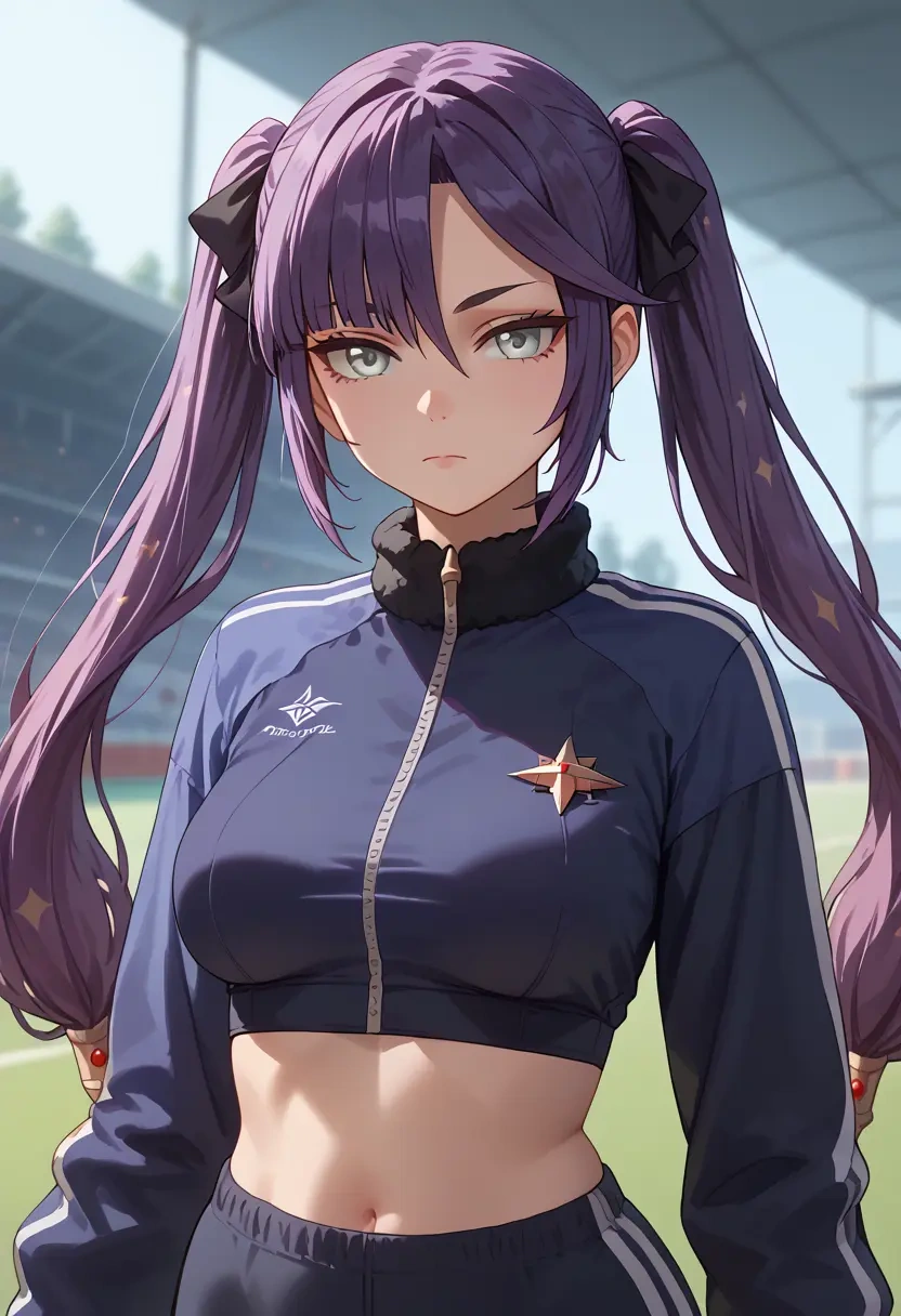 genshin impact,mona,athletic,track suit  - 