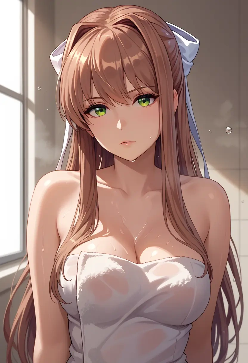 doki_doki_literature_club,monika_(doki_doki_literature_club),towel,sexy  - 