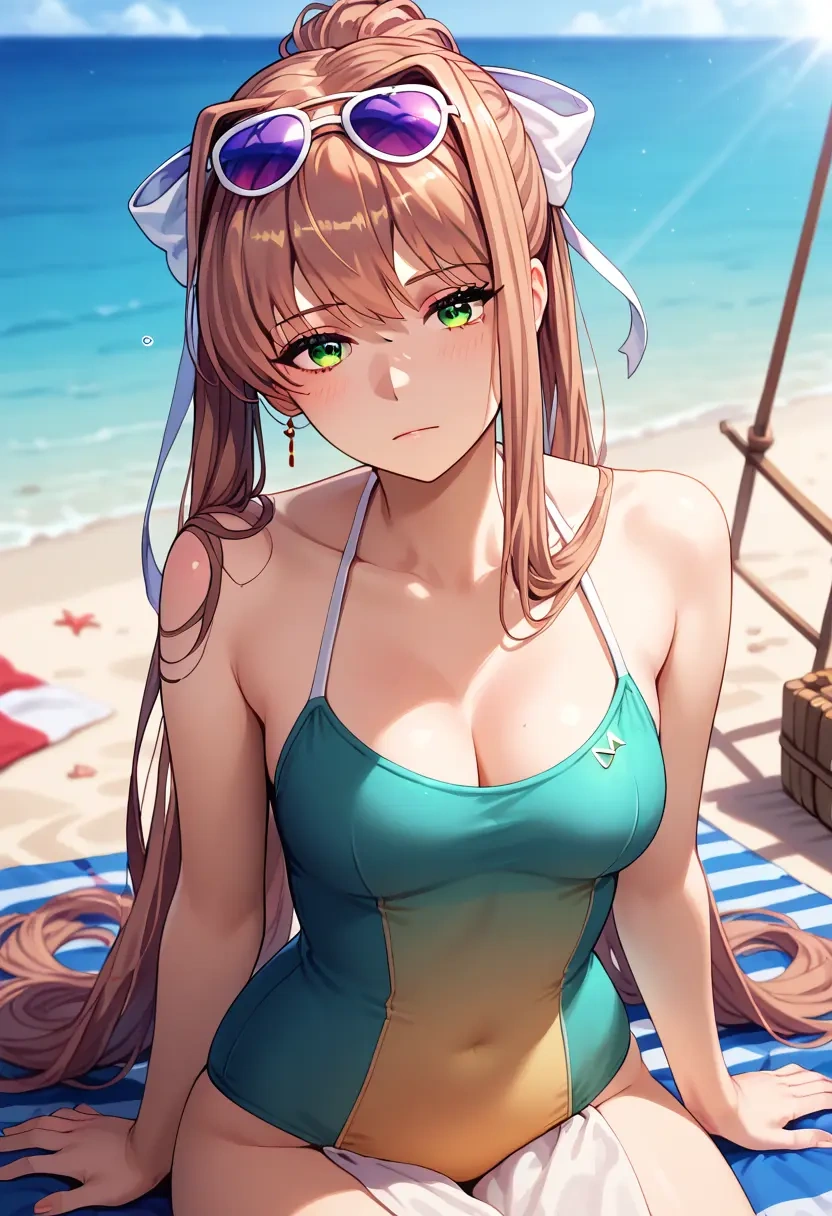 doki_doki_literature_club,monika_(doki_doki_literature_club),swimsuit,sexy  - 