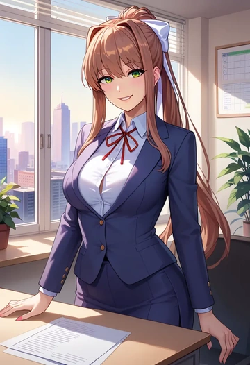 doki_doki_literature_club,monika_(doki_doki_literature_club),OL, bikini, sexy  - AI generated anime art