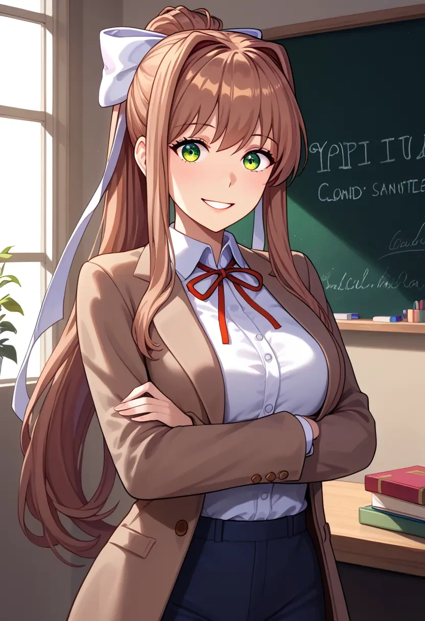 doki_doki_literature_club,monika_(doki_doki_literature_club),teacher, sweater  - 