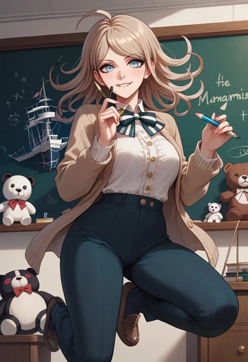 danganronpa_(series),monokuma,teacher, sweater  - AI generated anime art