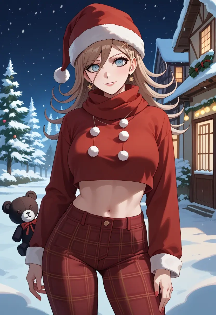 danganronpa_(series),monokuma,Christmas,plaid trousers  - 