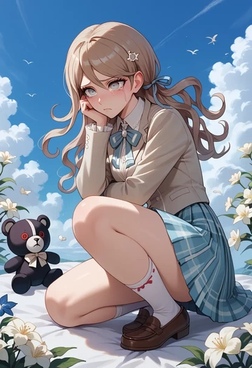 danganronpa_(series),monokuma,spring,student uniform,blazer  - AI generated anime art