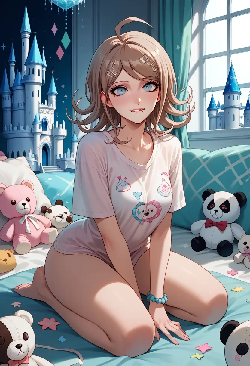 danganronpa_(series),monokuma,tie-dye shirt,dolphin shorts  - 