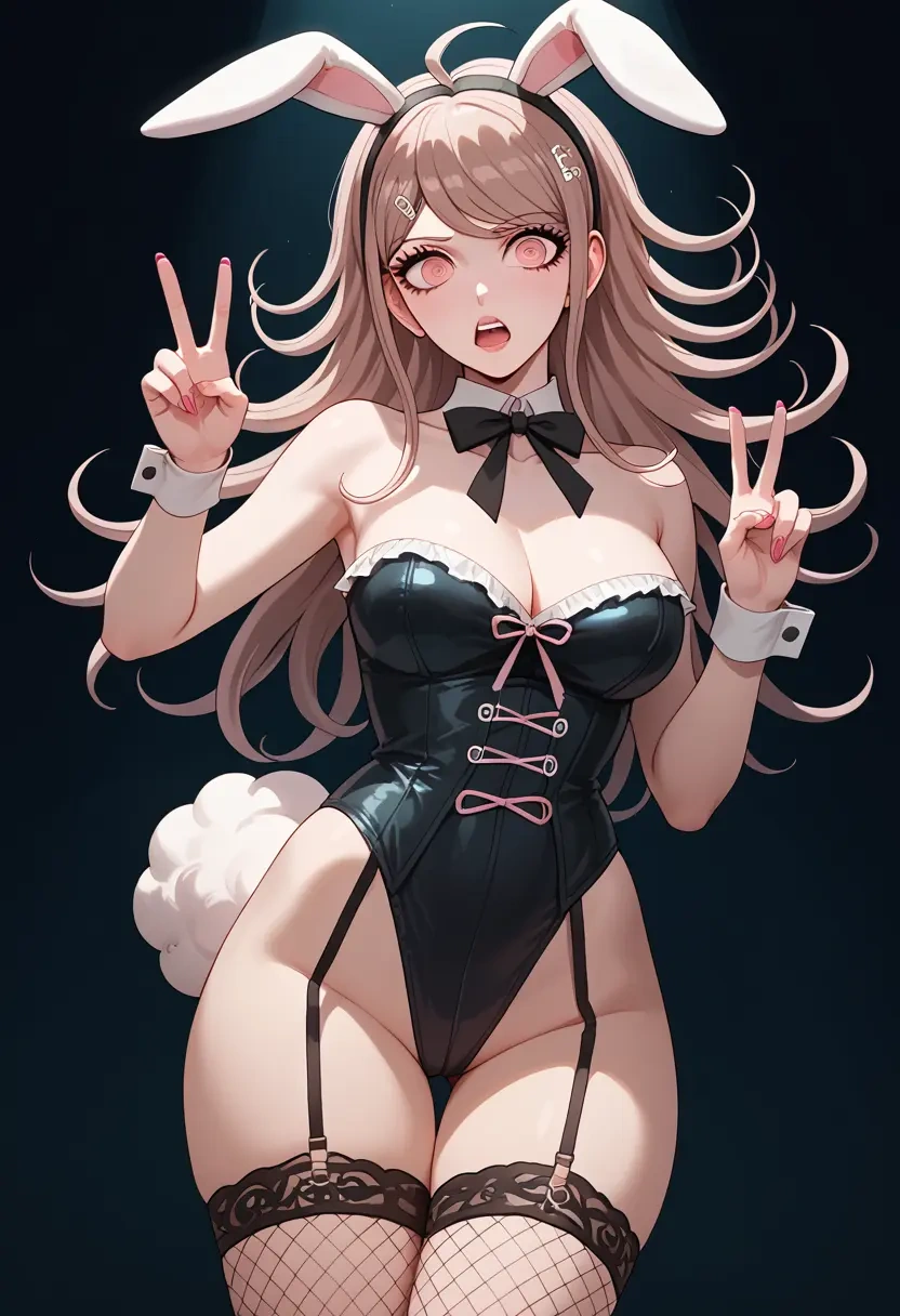 danganronpa_(series),monomi_(danganronpa),bunny girl, sexy,stockings  - 