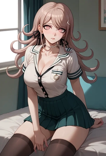 danganronpa_(series),monomi_(danganronpa),mini skirt,stockings  - AI generated anime art