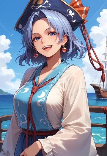 touhou,mononobe_no_futo,tie-dye shirt,dolphin shorts  - AI generated anime art