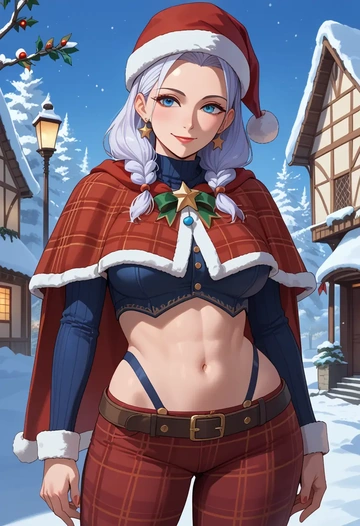 monster_hunter_(series),monster_hunter_(character),Christmas,plaid trousers  - AI generated anime art