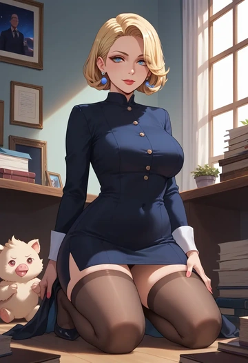 final_fantasy,moogle,secretary, stockings  - AI generated anime art