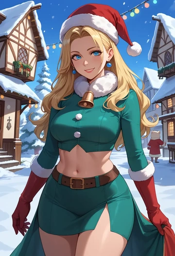 final_fantasy,moogle,Christmas,dress  - AI generated anime art