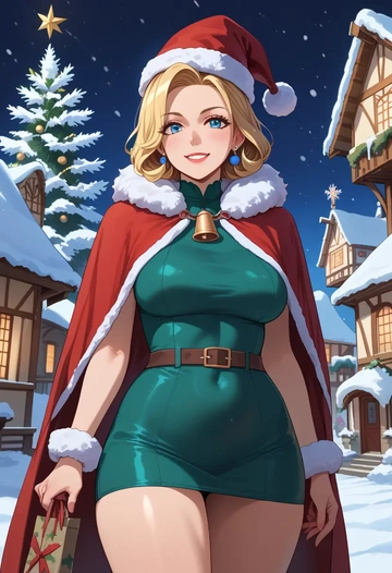 final_fantasy,moogle,Christmas,dress  - AI generated anime art