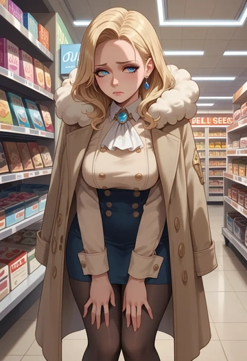 final_fantasy,moogle,coat,long,double-breasted,pencil skirt  - AI generated anime art