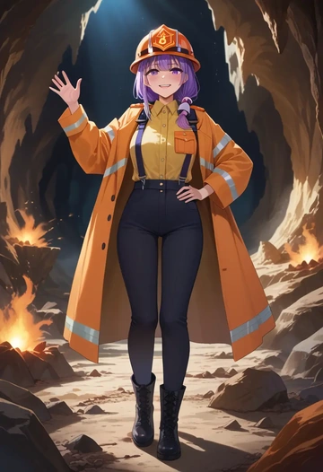 hololive,moona_hoshinova,firefighter  - AI generated anime art