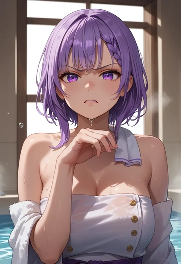 hololive,moona_hoshinova,towel,sexy  - AI generated anime art