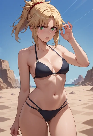 fate_(series),mordred_(fate),black bikini  - AI generated anime art