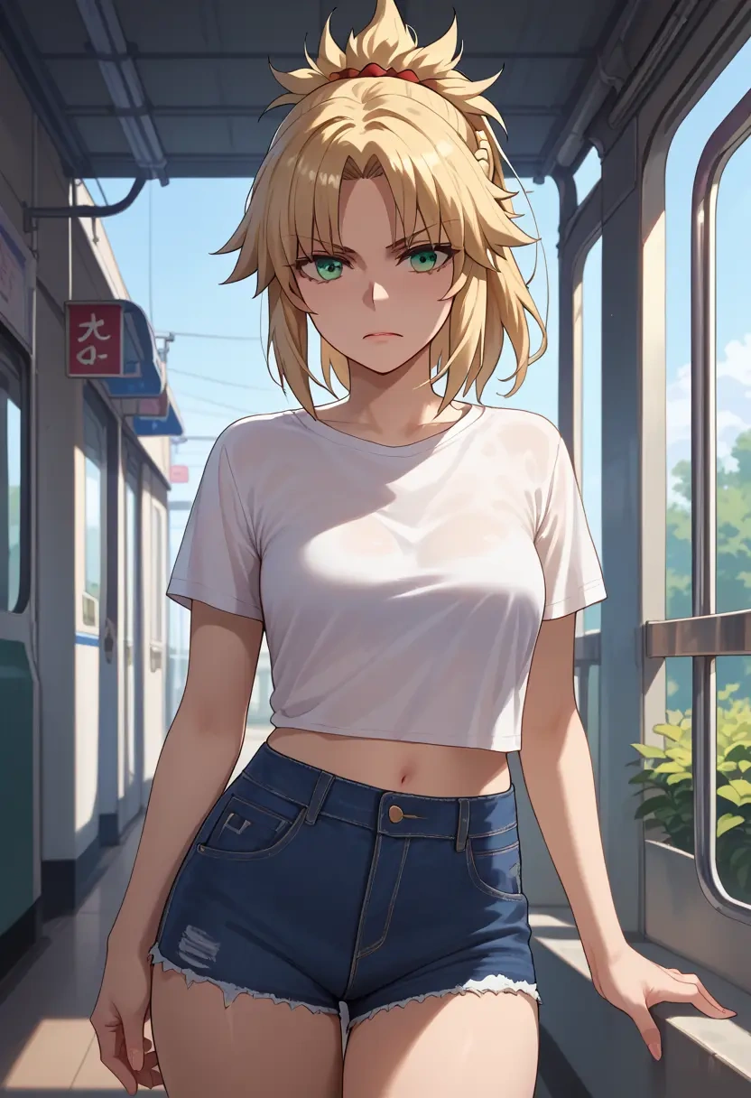 fate_(series),mordred_(fate),denim shorts  - 