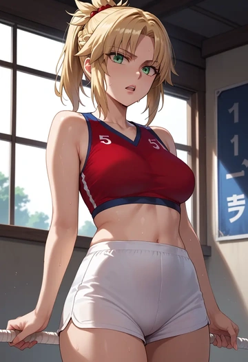 fate_(series),mordred_(fate),volleyball uniform  - AI generated anime art