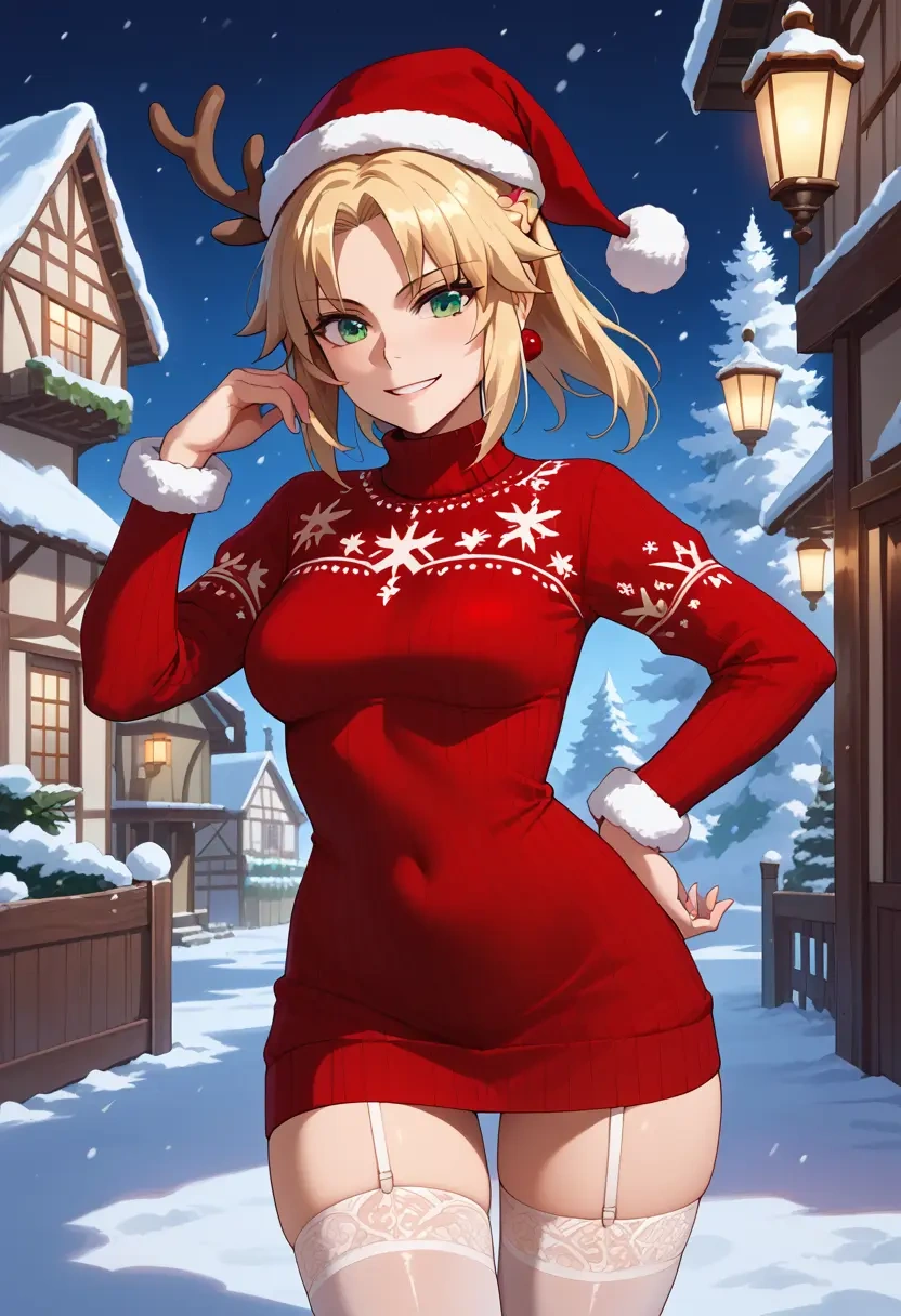 fate_(series),mordred_(fate),sweater,stockings,Thigh garters  - 