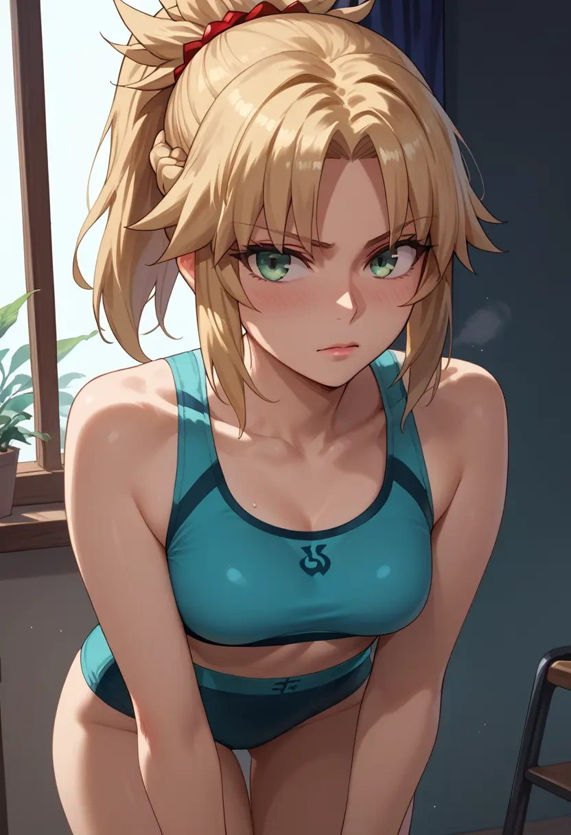 fate_(series),mordred_(fate),sports bra,wide-leg joggers  - 