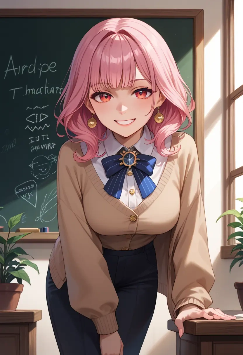 hololive,mori_calliope,teacher, sweater  - 