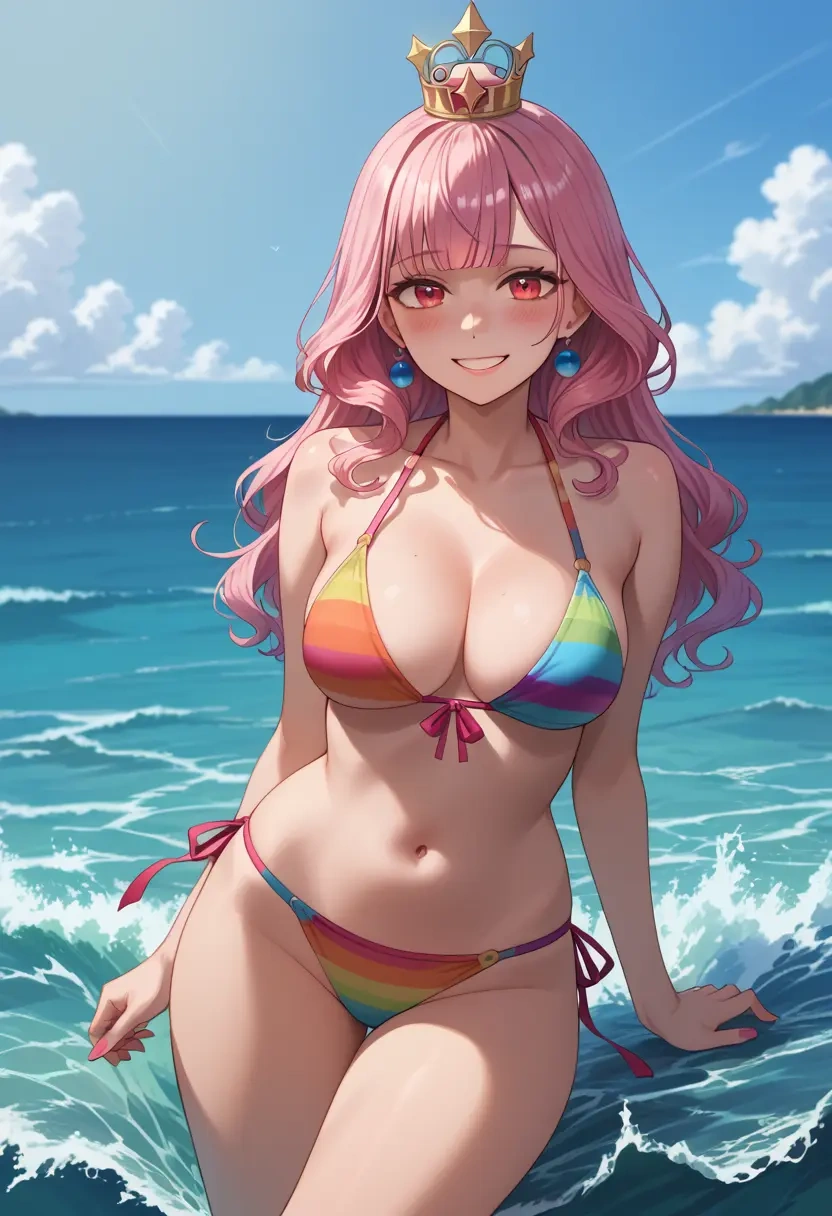 hololive,mori_calliope,bikini,rainbow-colored,sexy  - 