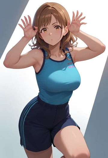 idolmaster,morikubo_nono,athletic,shorts,sexy  - AI generated anime art