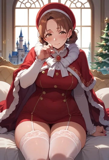 idolmaster,morikubo_nono,Christmas,sexy, stockings,  - AI generated anime art