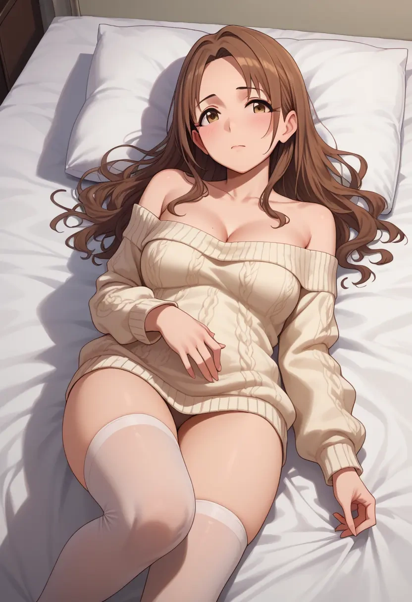 idolmaster,morikubo_nono,off-shoulder,sweater  - 