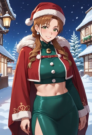 idolmaster,morikubo_nono,Christmas,dress  - AI generated anime art