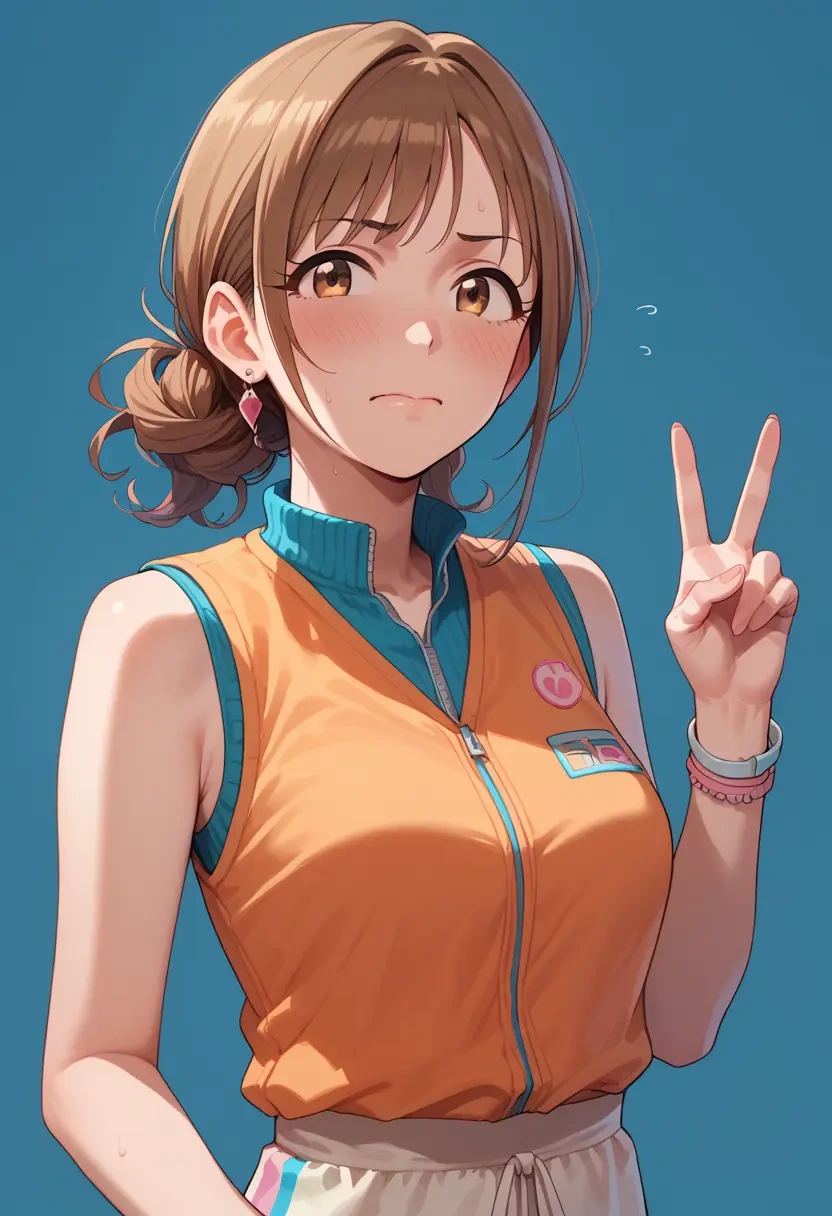 idolmaster,morikubo_nono,sports vest,capri leggings  - 