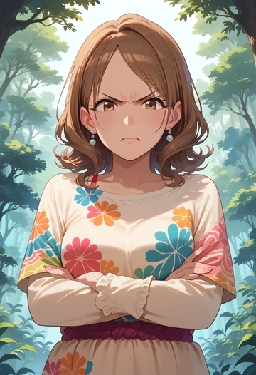 idolmaster,morikubo_nono,paint-splatter blouse,dolphin shorts  - AI generated anime art