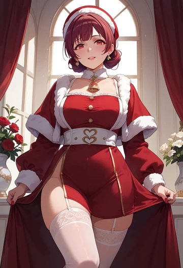 idolmaster,morino_rinze,Christmas,sexy, stockings,  - AI generated anime art