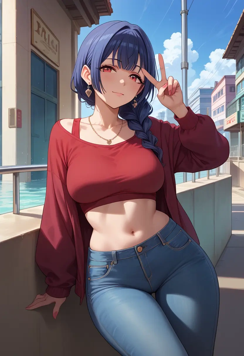 idolmaster,morino_rinze,crop top  - 