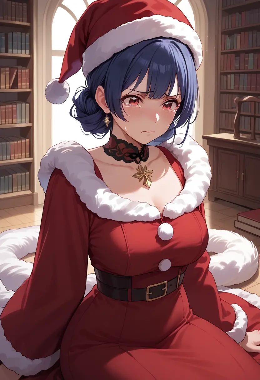 idolmaster,morino_rinze,Christmas,red velvet dress  - 