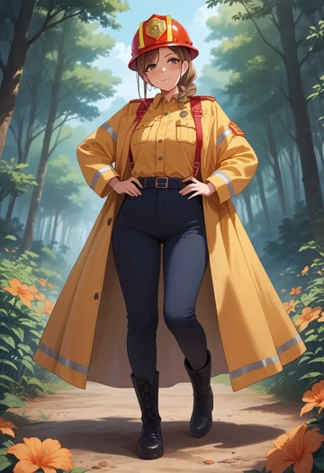 idolmaster,moroboshi_kirari,firefighter  - AI generated anime art