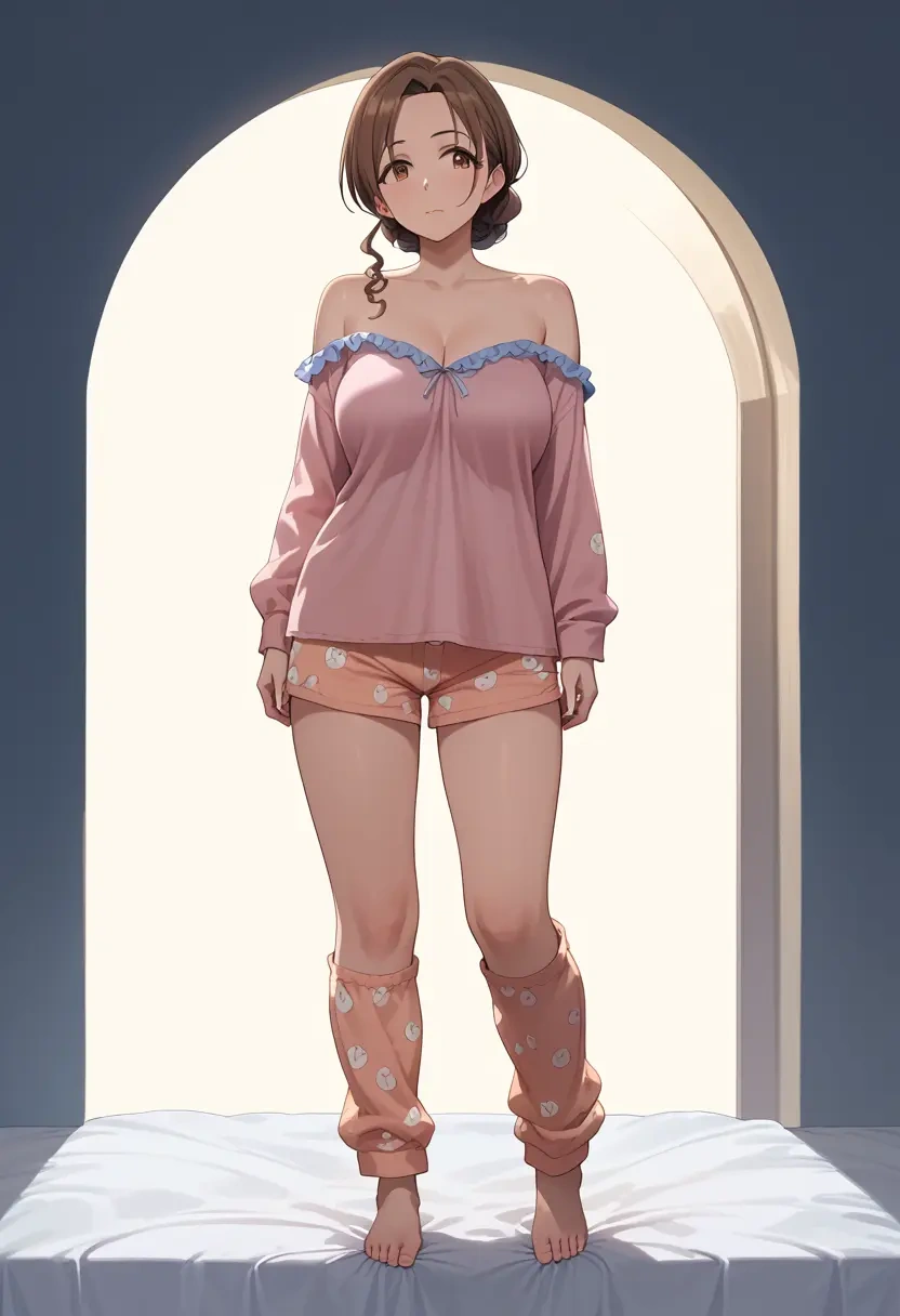 idolmaster,moroboshi_kirari,pajamas, low-waisted shorts  - 