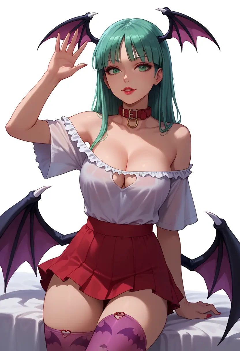 vampire_(game),morrigan_aensland,collar,oversized,Thigh garters  - 