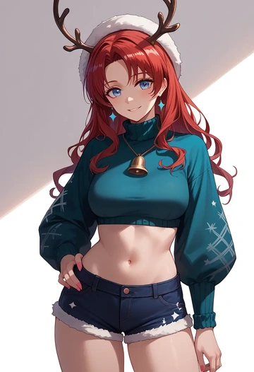 arknights,mostima_(arknights),Christmas,red velvet shorts  - AI generated anime art