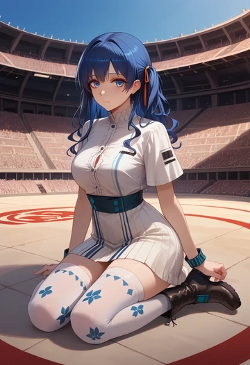 arknights,mostima_(arknights),shirt dress,belted,stockings  - AI generated anime art