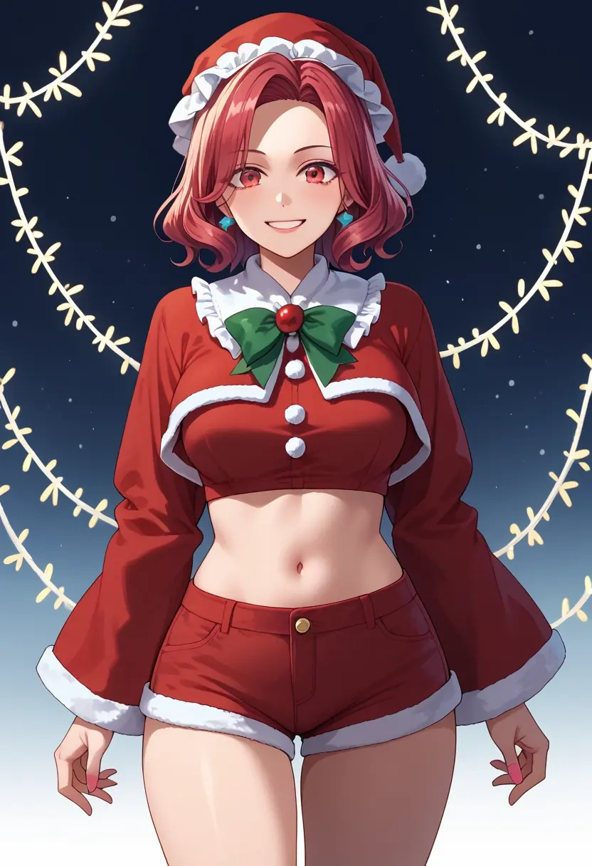 touhou,motoori_kosuzu,Christmas,red velvet shorts  - 