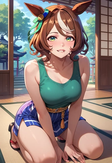 umamusume,mr._c.b._(umamusume),tank top,mesh,cycling shorts  - AI generated anime art