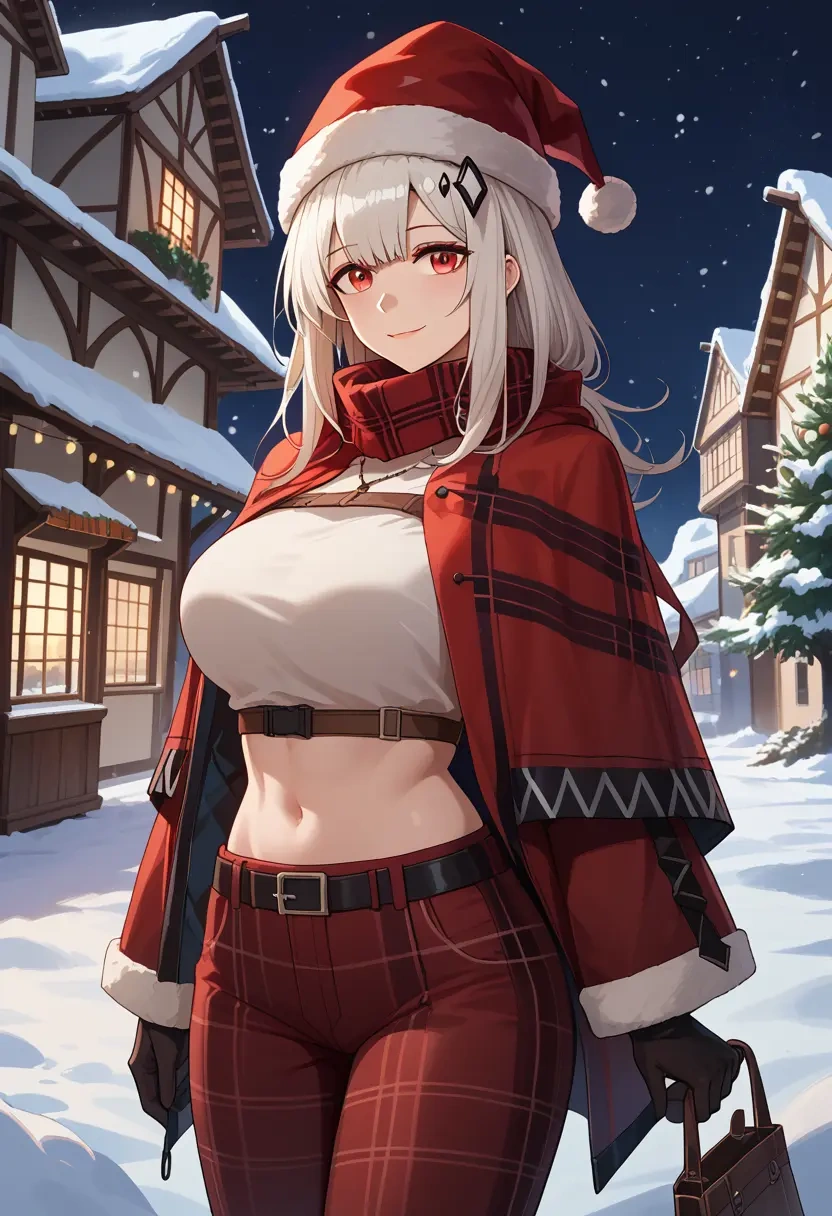 arknights,mudrock_(arknights),Christmas,plaid trousers  - 