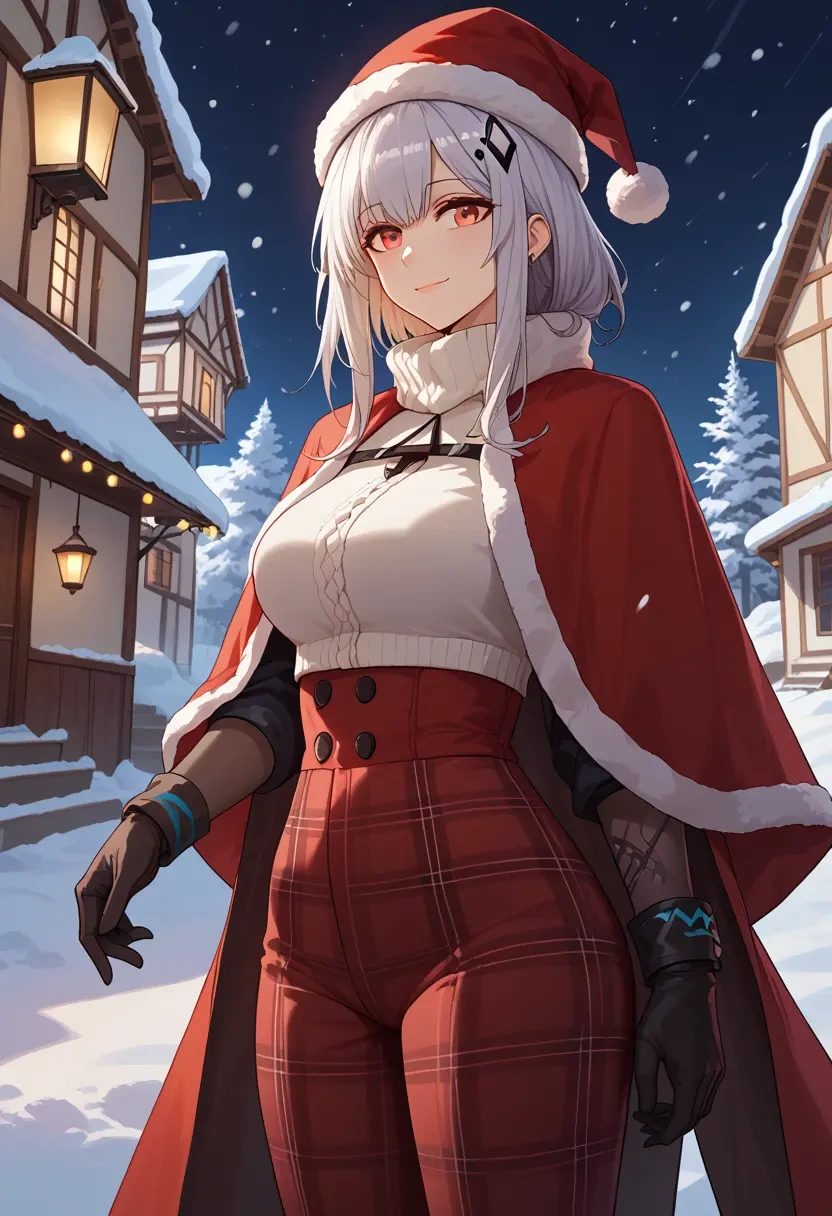 arknights,mudrock_(arknights),Christmas,plaid trousers  - 