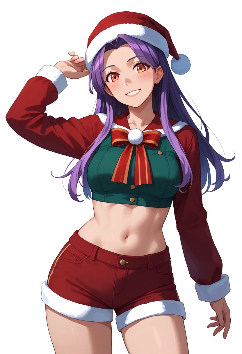 kantai_collection,murakumo_(kancolle),Christmas,red velvet shorts  - 