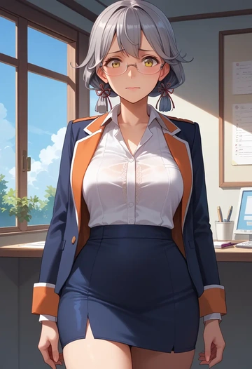 kantai_collection,murakumo_kai_ni_(kancolle),OL, glasses,  - AI generated anime art