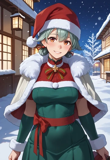 kantai_collection,murakumo_kai_ni_(kancolle),Christmas,dress  - AI generated anime art