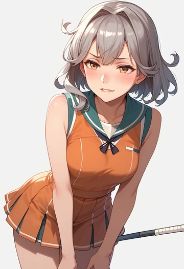 kantai_collection,murakumo_kai_ni_(kancolle),tennis dress,visor,trainers  - AI generated anime art