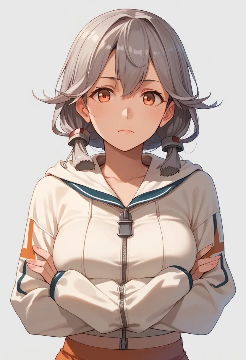 kantai_collection,murakumo_kai_ni_(kancolle),crop hoodie,shorts  - 