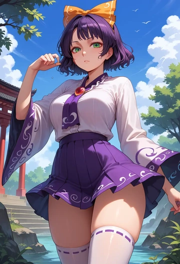 touhou,murasa_minamitsu,mini skirt,stockings  - AI generated anime art